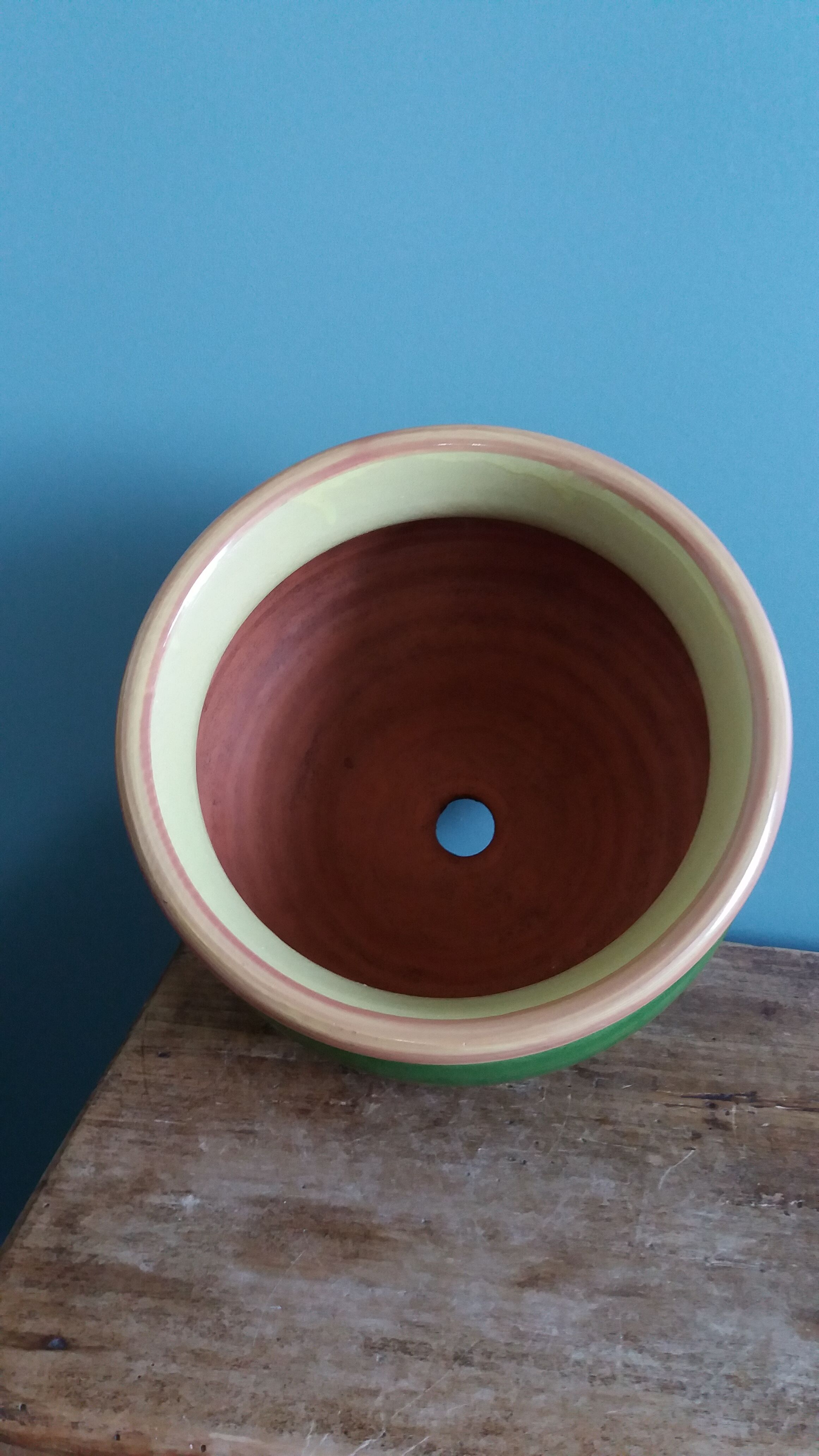 Glazed terracotta flower pot