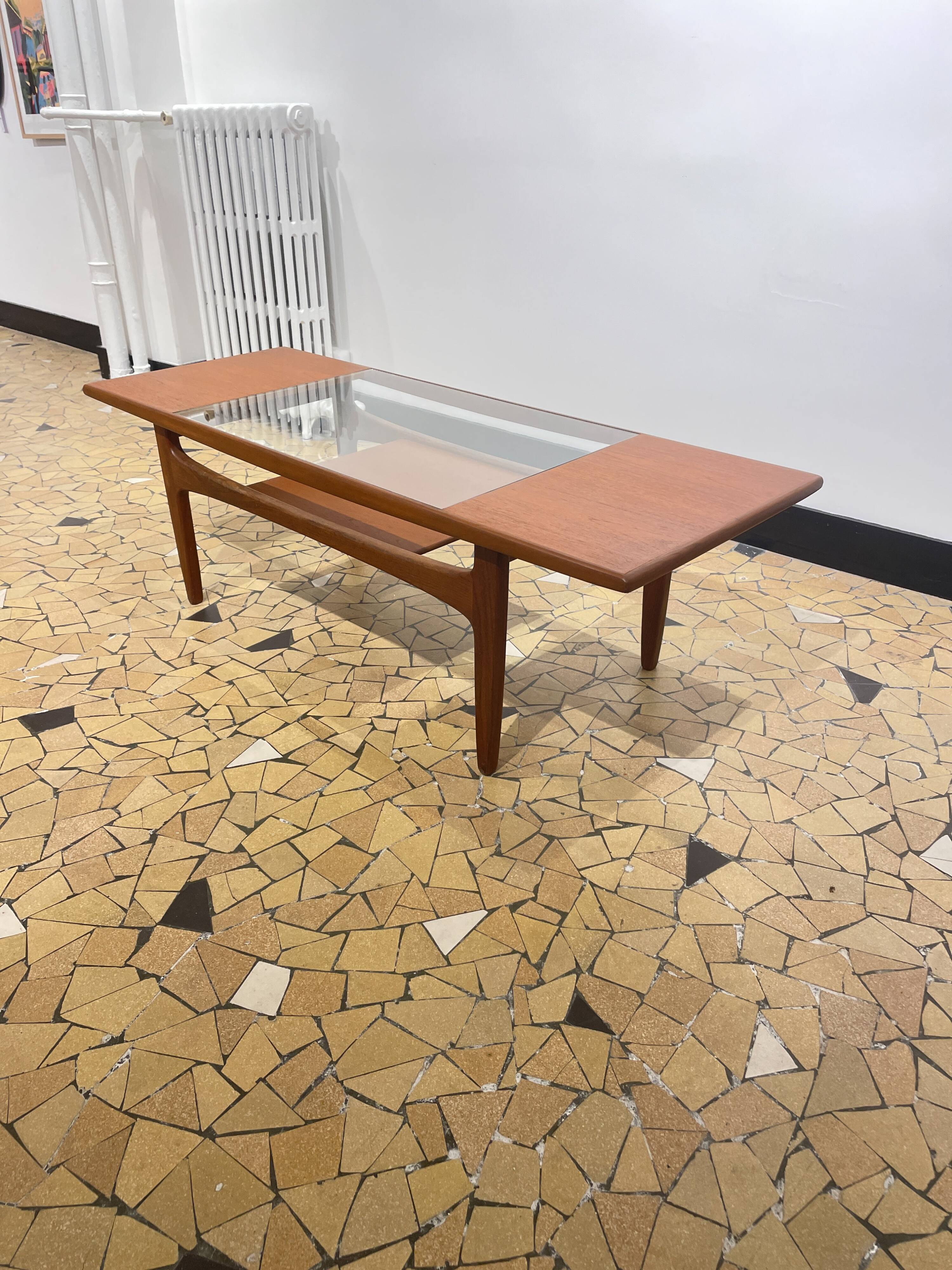Gplan teak & glass coffee table