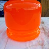 Vintage lamp of the 70s in orange opaline