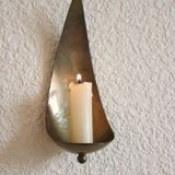 Wall candle holder in vintage brass, scandinavian