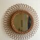 Vintage rattan sun mirror