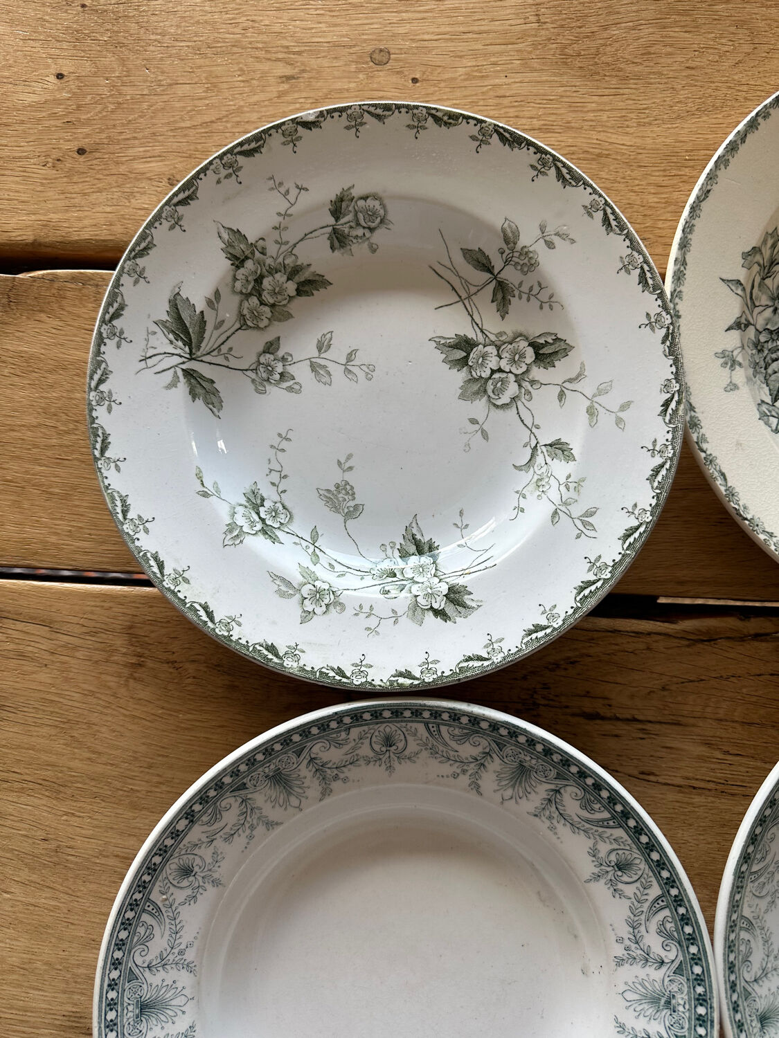 6 mismatched plates