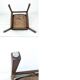 Chaise vintage design danois en bois avec assise en simili cuir olive brun