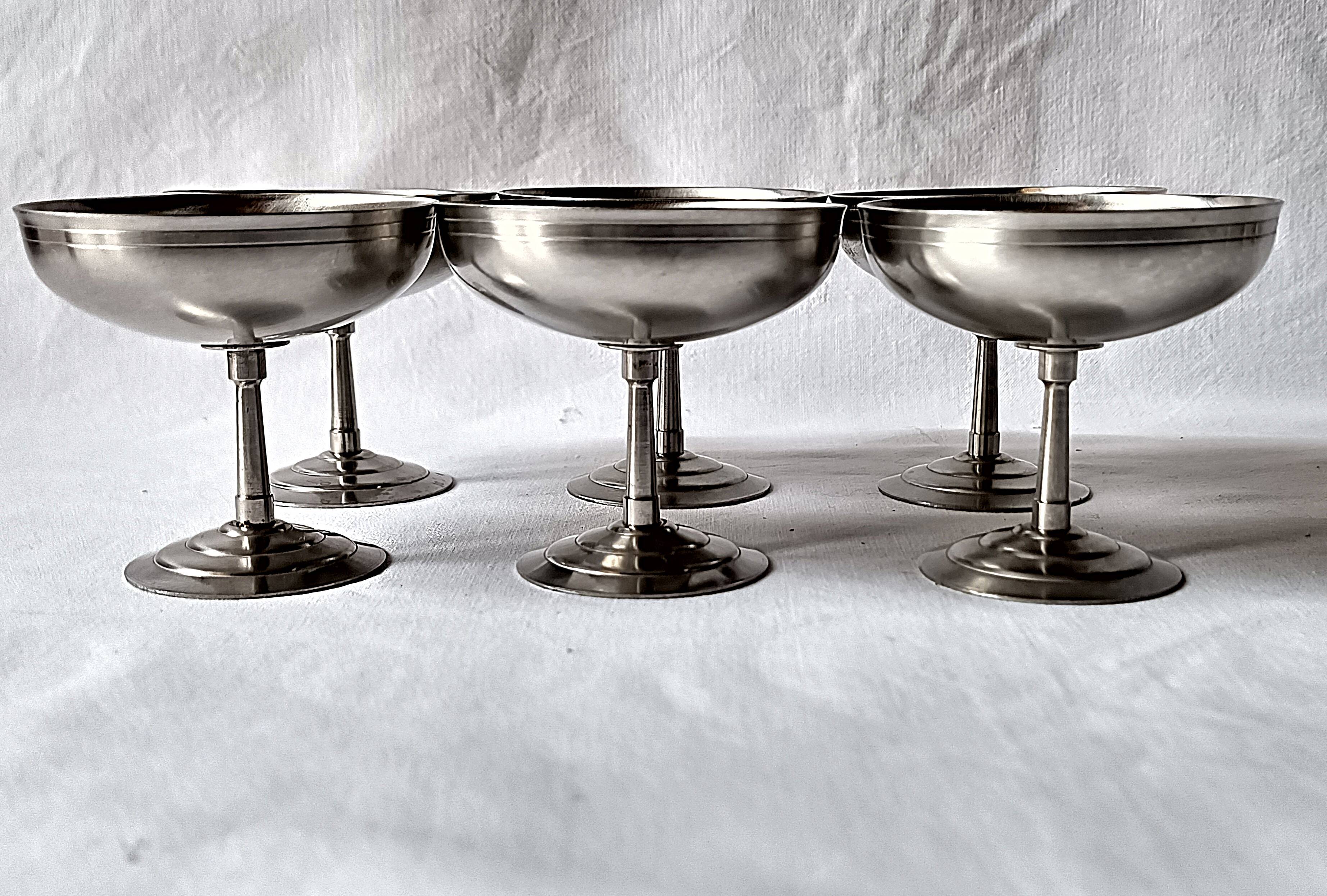 6 cups by Letang & Remy vintage design France