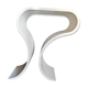 Console blanche laquée, forme ruban courbé