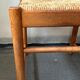 4 charlotte perriand style wood and straw chairs