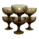 6 vintage Luminarc smoked glass fruit bowls