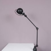 1950s Table clamp lamp in black metal, recent edition model SI332/ Jieldé,