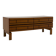 Buffet bas en bois italien avec des lignes noires graphiques.