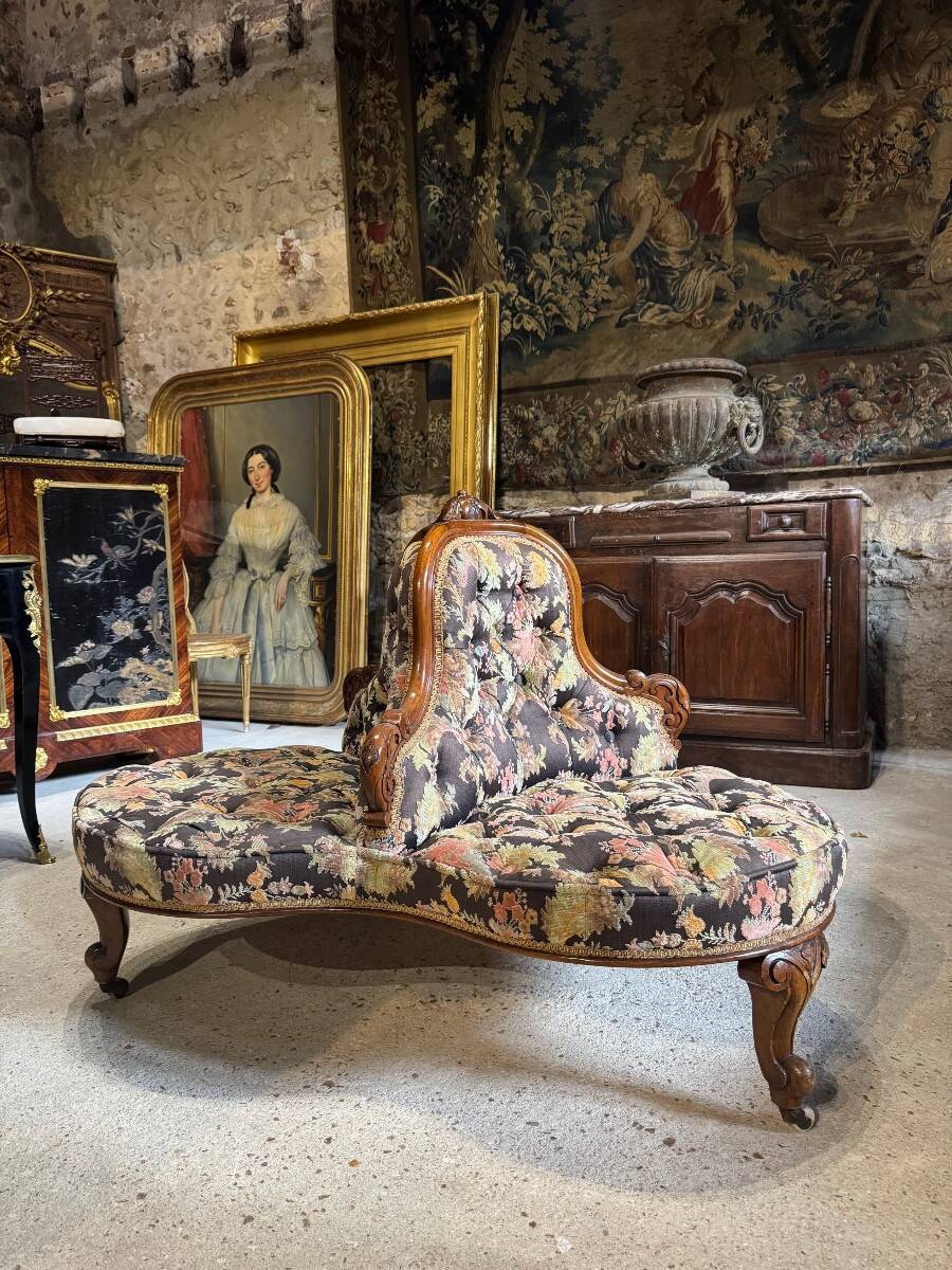 Canapé de milieu en acajou d’époque Napoléon III