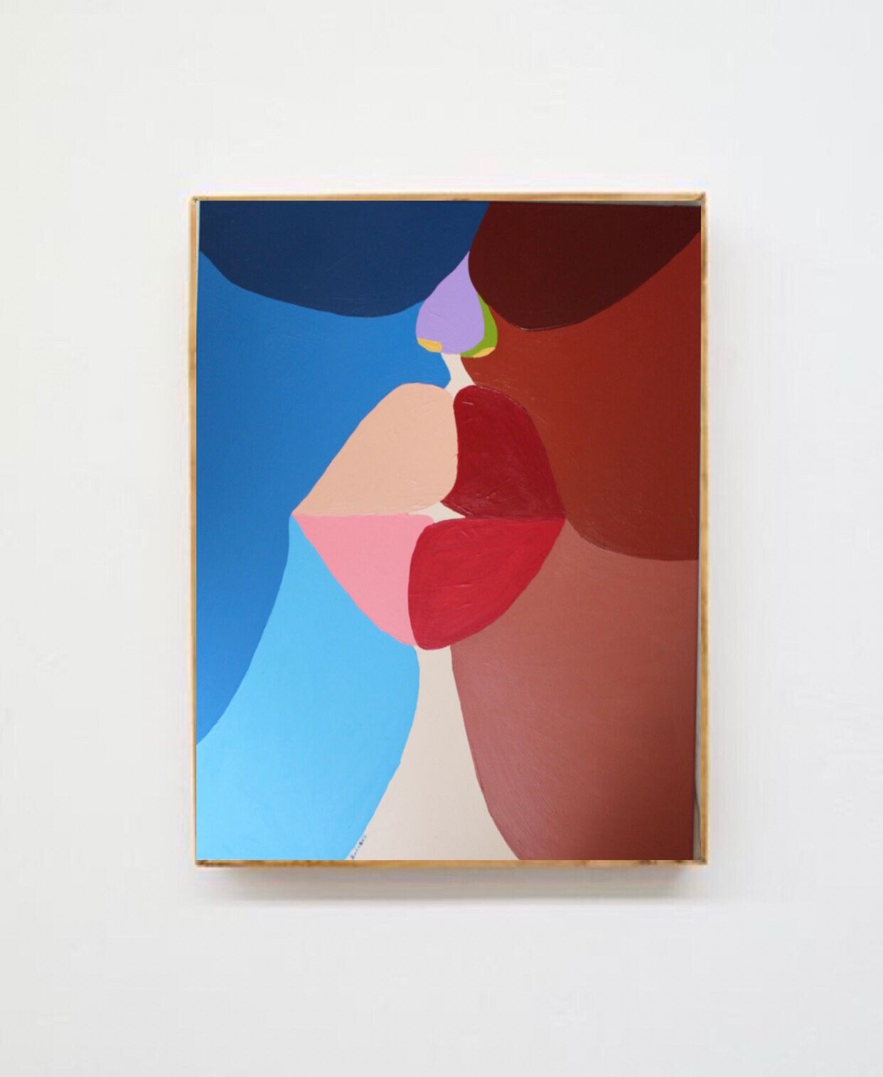 The kiss colorful handmade paint