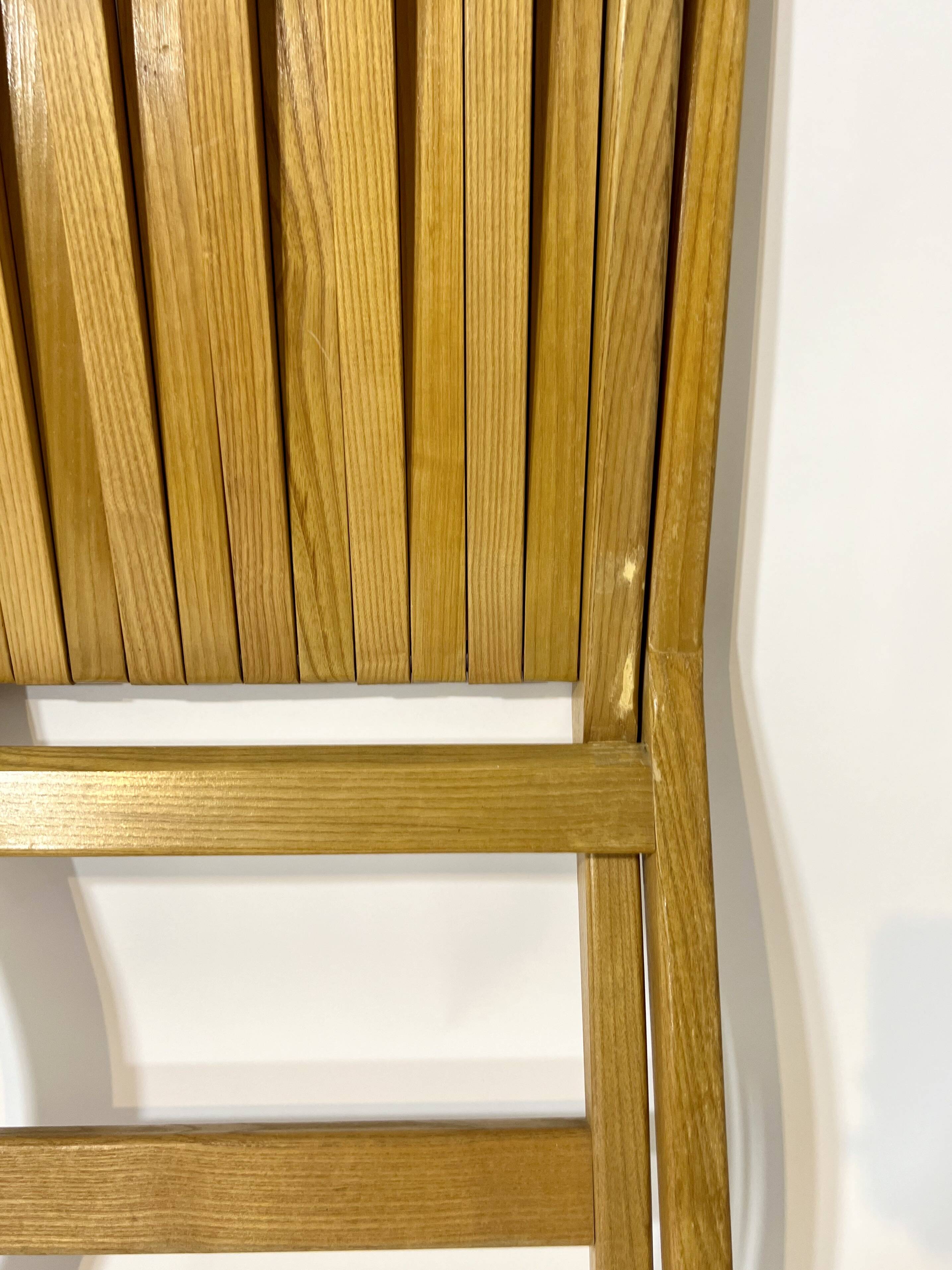 Vintage design solid wood scissor chairs from the 1970s