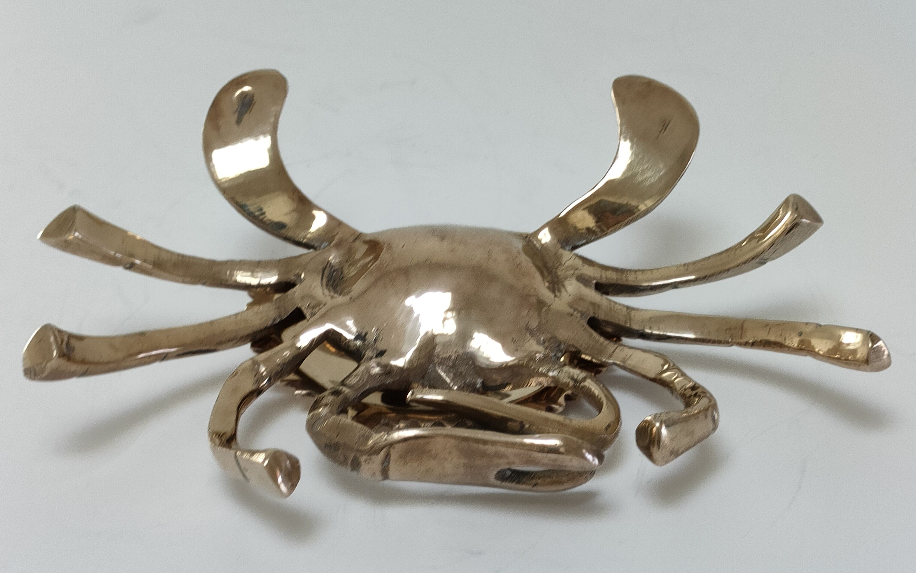 Vintage solid brass crab