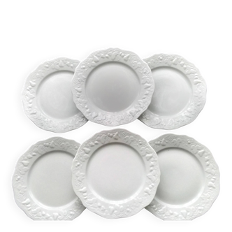 6 flat plates in porcelain Ph. Deshoulières Mod. California