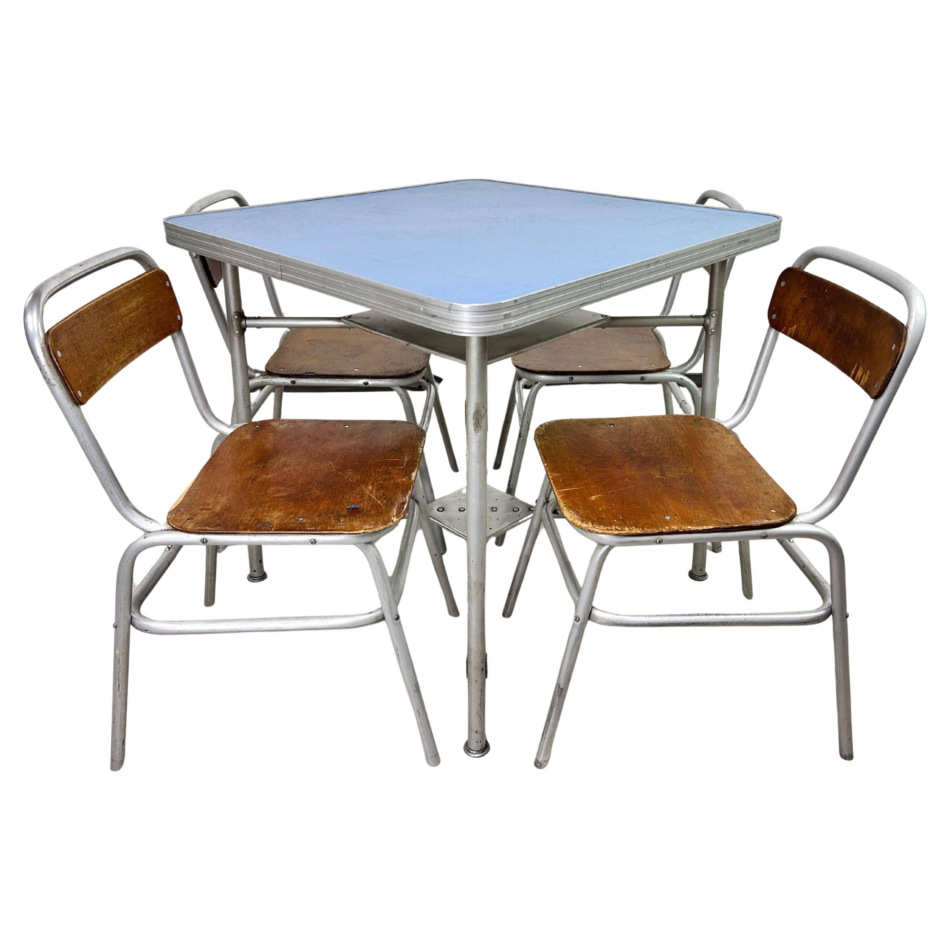 Vintage aluminium dining set
