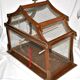 Large vintage wooden birdcage with metal mesh - Handmade 1960s