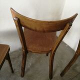 Set of 4 wooden bistro chairs stamped Baumann