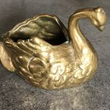 Old zoomorphic pocket tray in bronze, in the shape of a swan