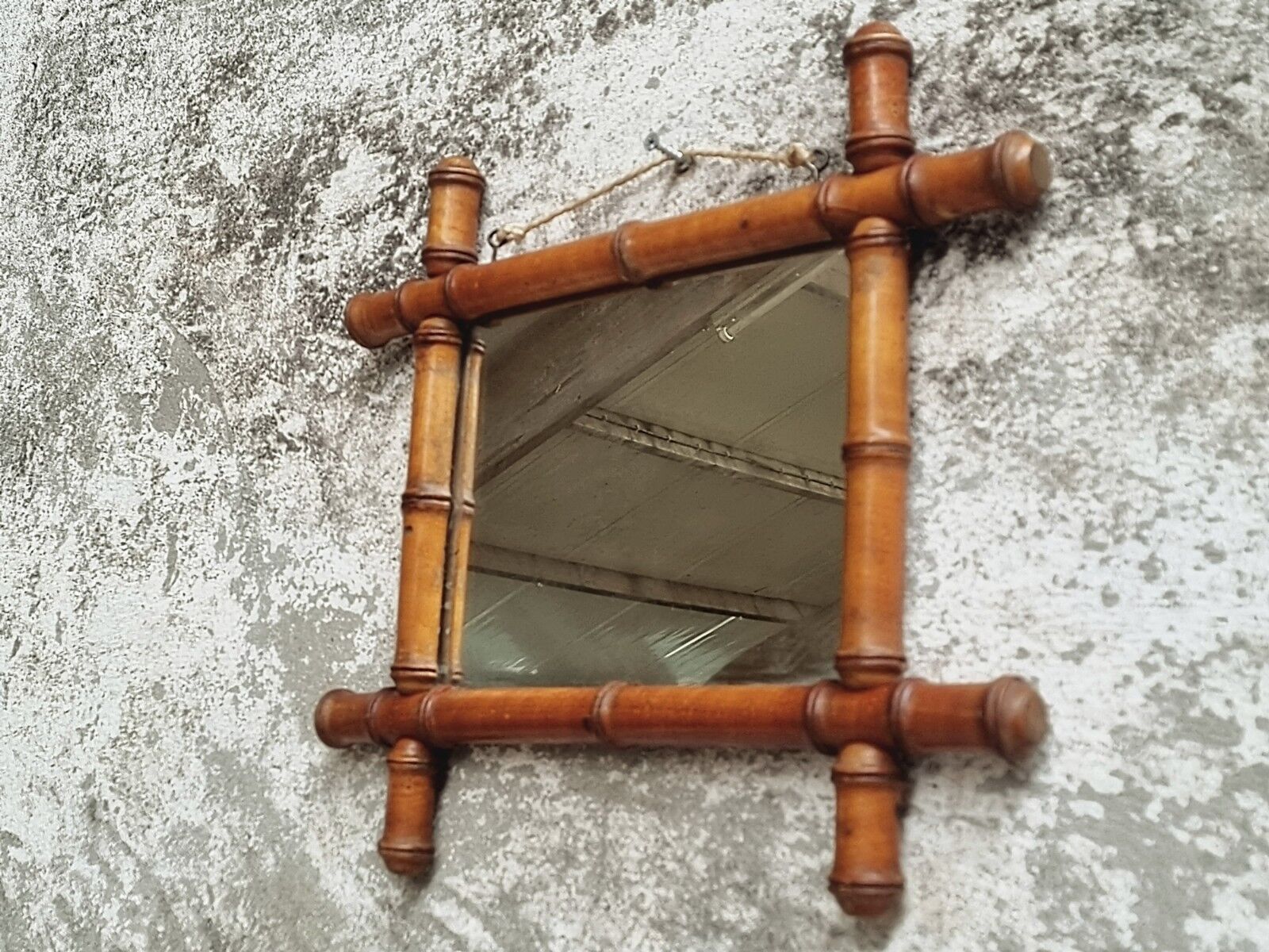 Antique mirror faux bamboo French wall mirror