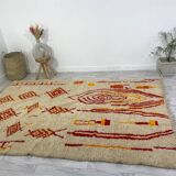 Berber henna handmade wool rug 280 X 170 CM