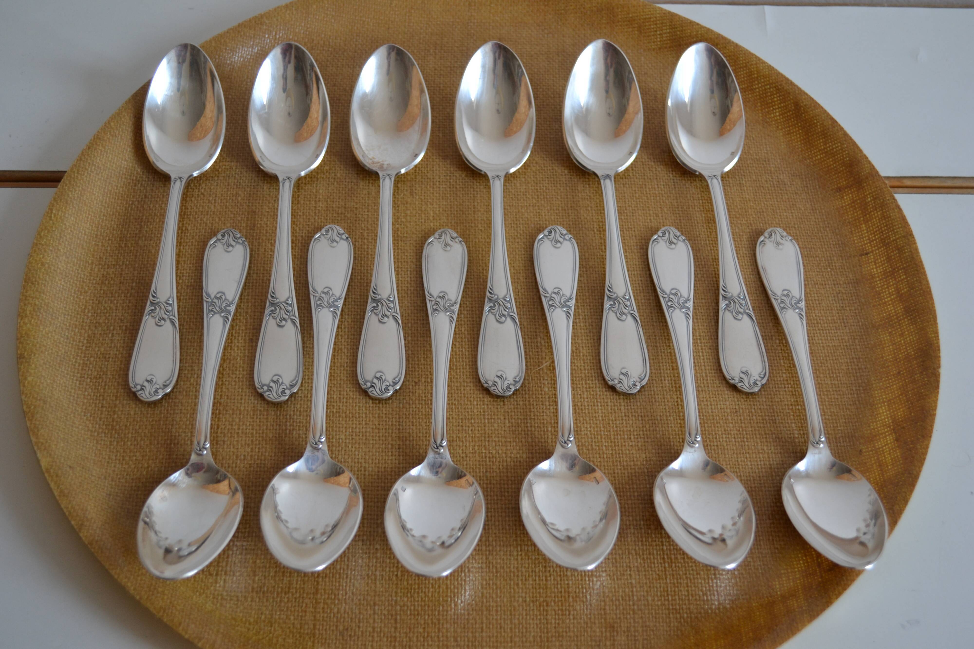 12 tablespoons metal argente orfevre frionnet francois