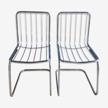 Pair metal chairs 70 years