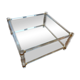 Glass and plexiglass coffee table 1980s