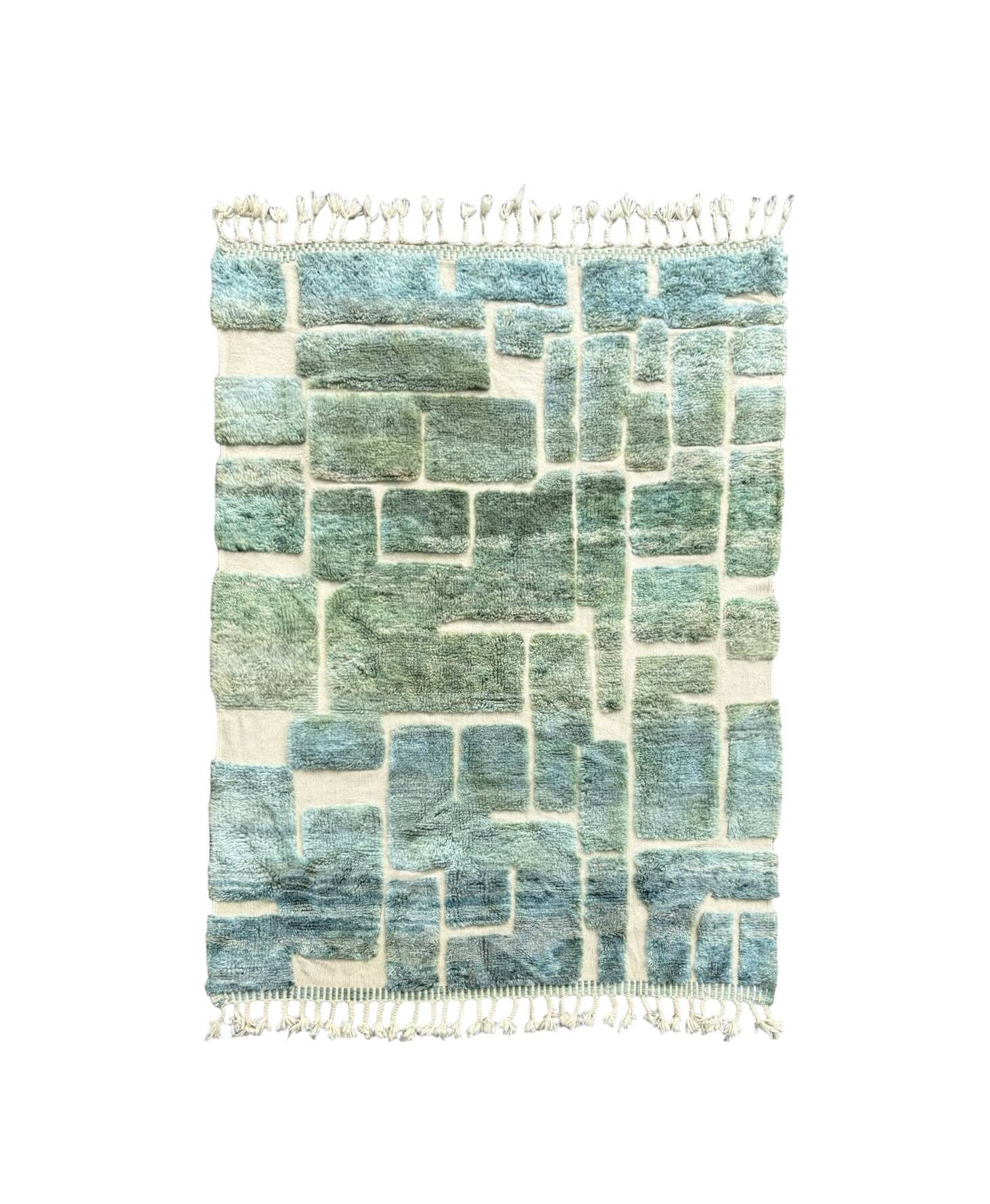 Grand tapis berbere marocain vert