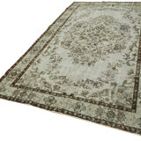 Hand-knotted vintage oriental 1980s 182 cm x 309 cm grey rug