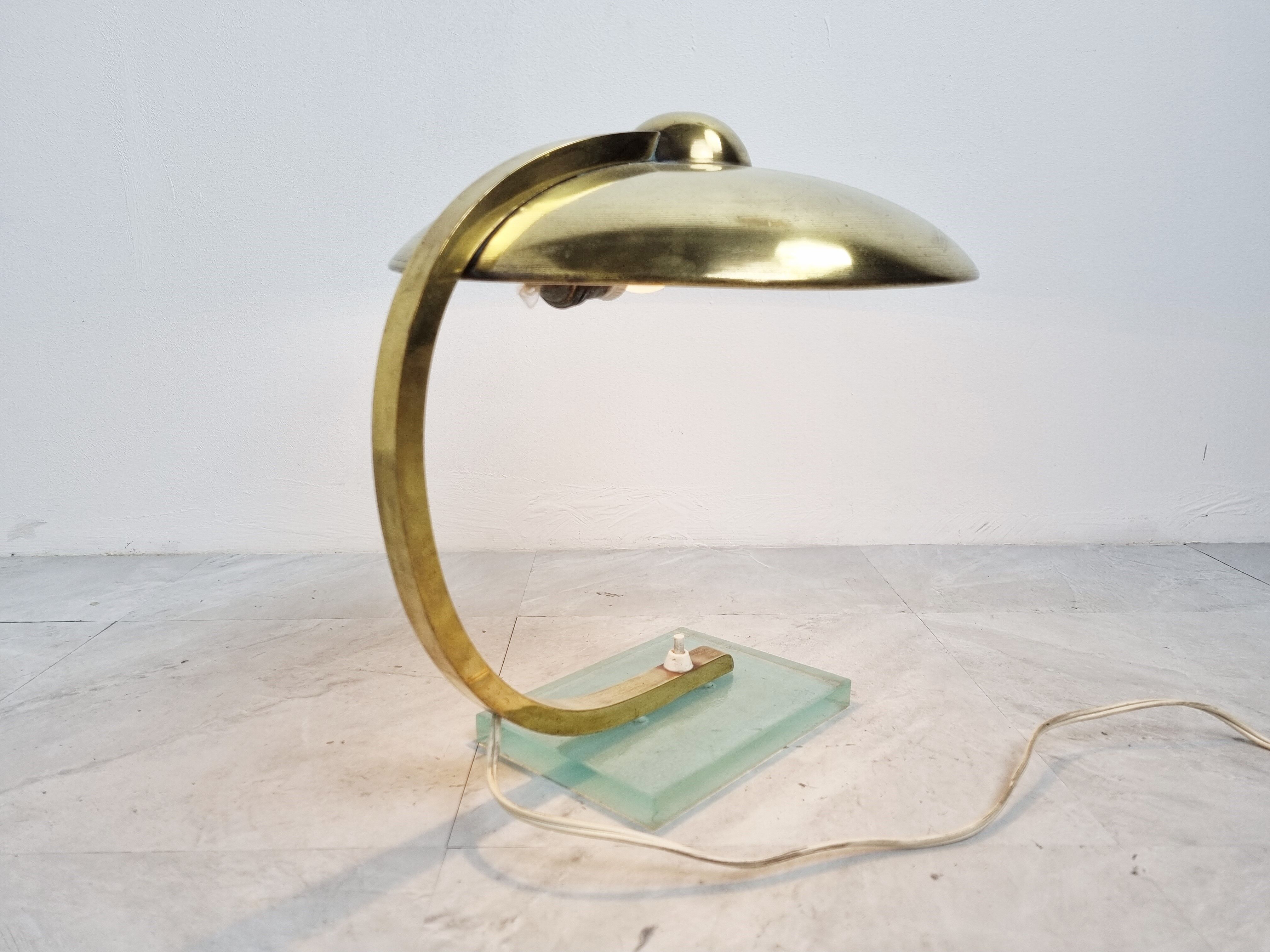 1930s art deco bauhaus brass desk lamp