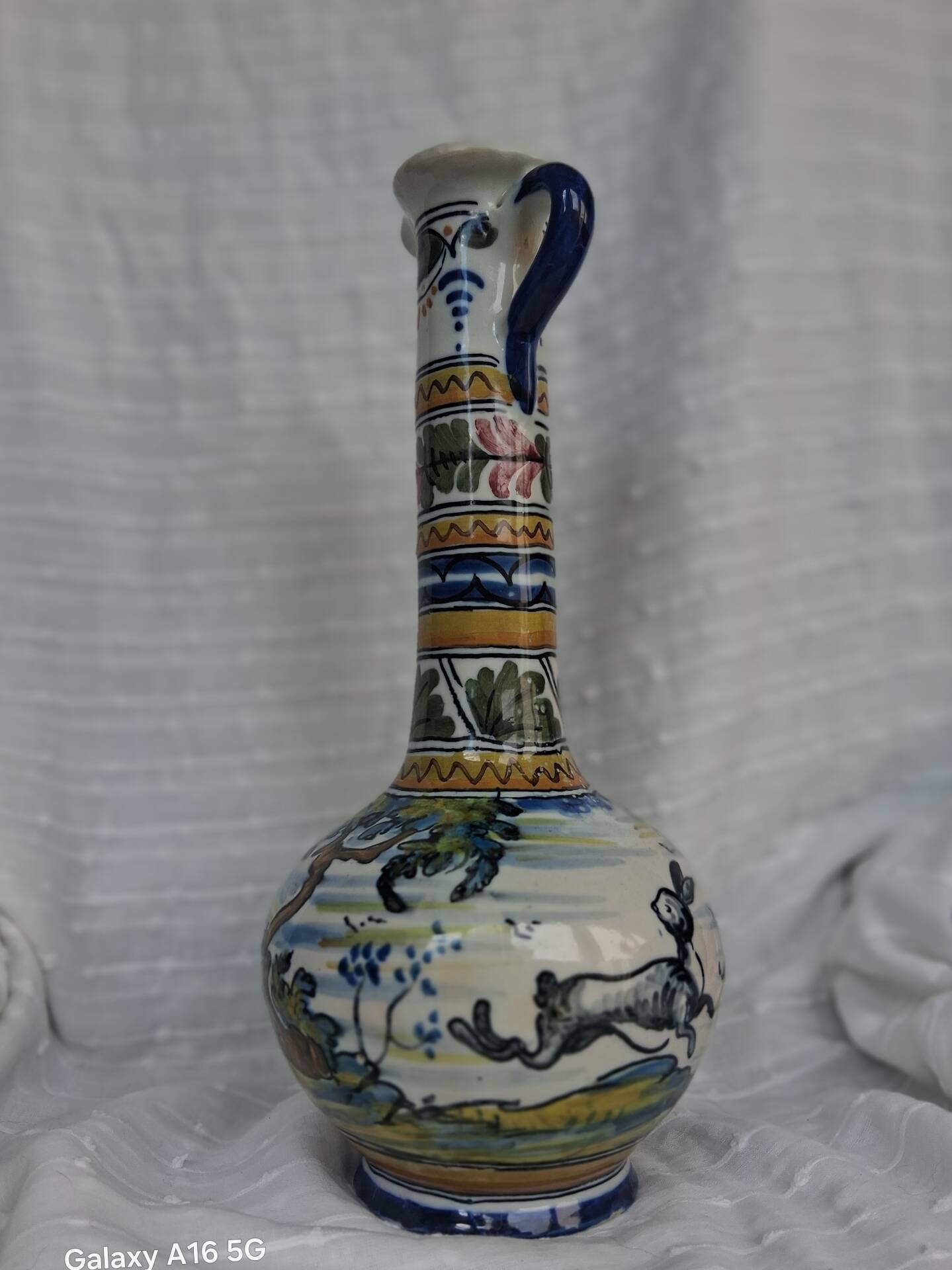 Vintage bottle vases in Talavera de la Reina earthenware.