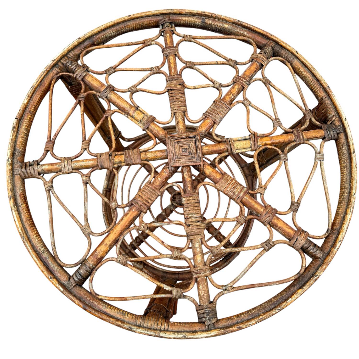 Rattan coffee table from the 50's Italy