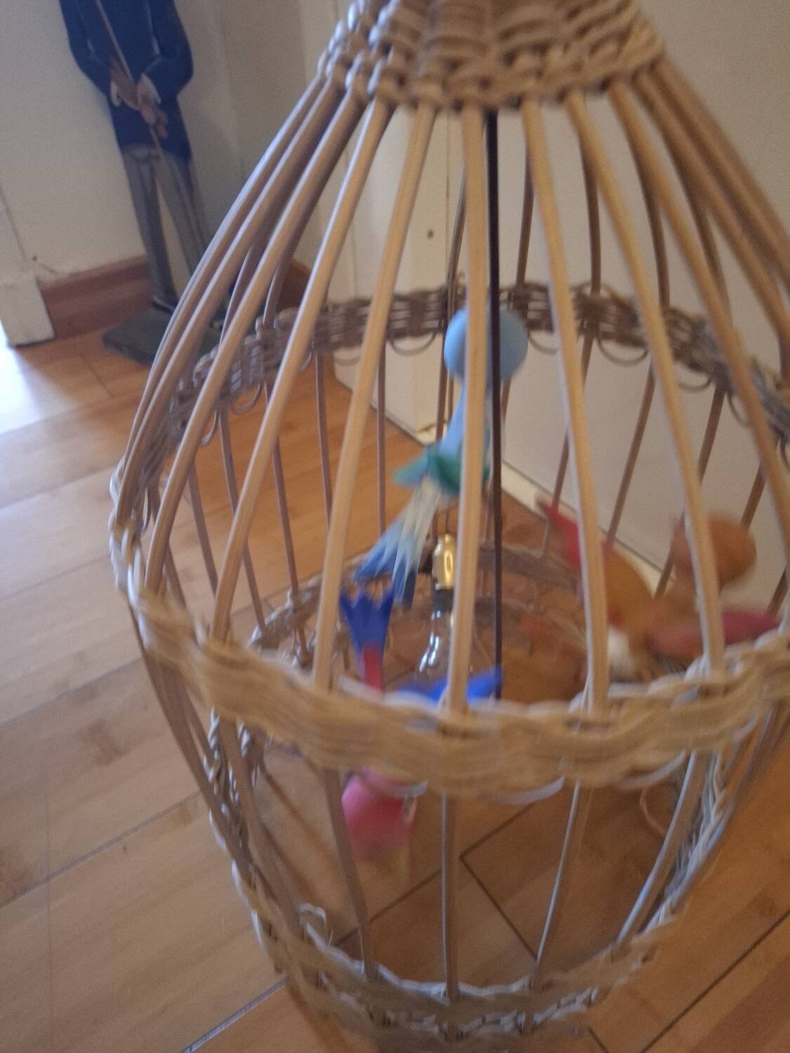 Vintage rattan pendant light from the 1950s and 60s