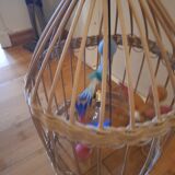 Vintage rattan pendant light from the 1950s and 60s