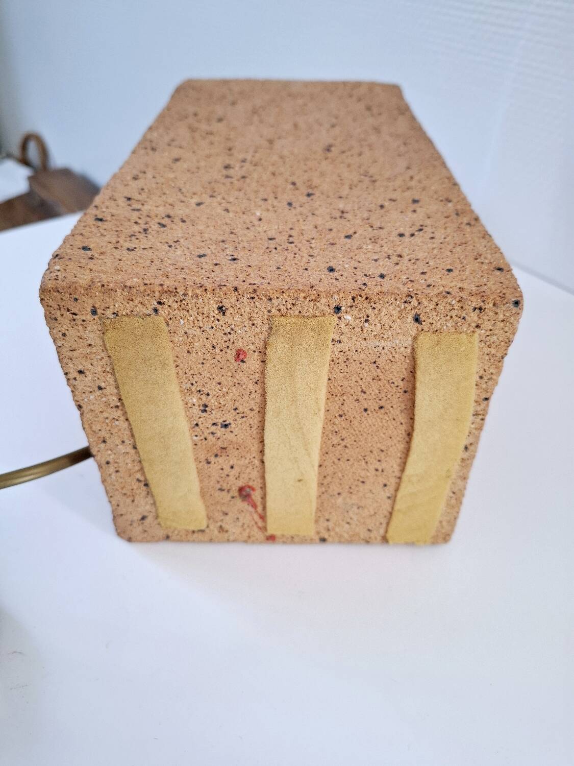 Large lamp in raw ceramic