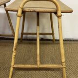 Bamboo and rattan side table / end table