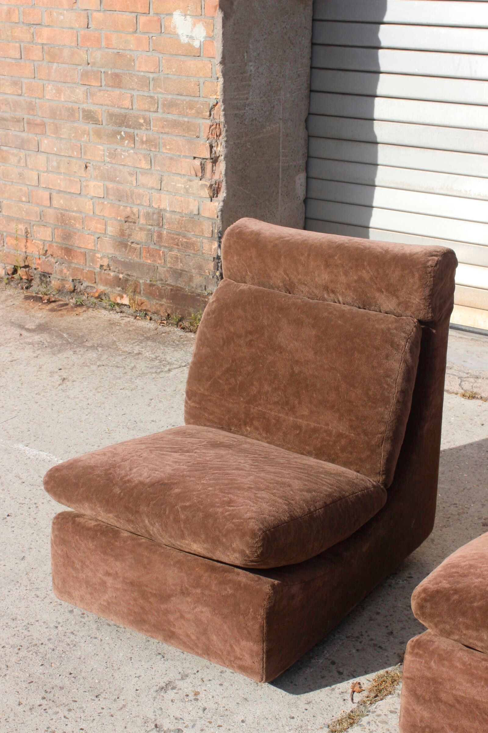Walter Knoll Collection pair of modular armchairs in two-seater sofa 1970s
