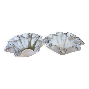 paire de vasque fibrociment forme mouchoir années 60