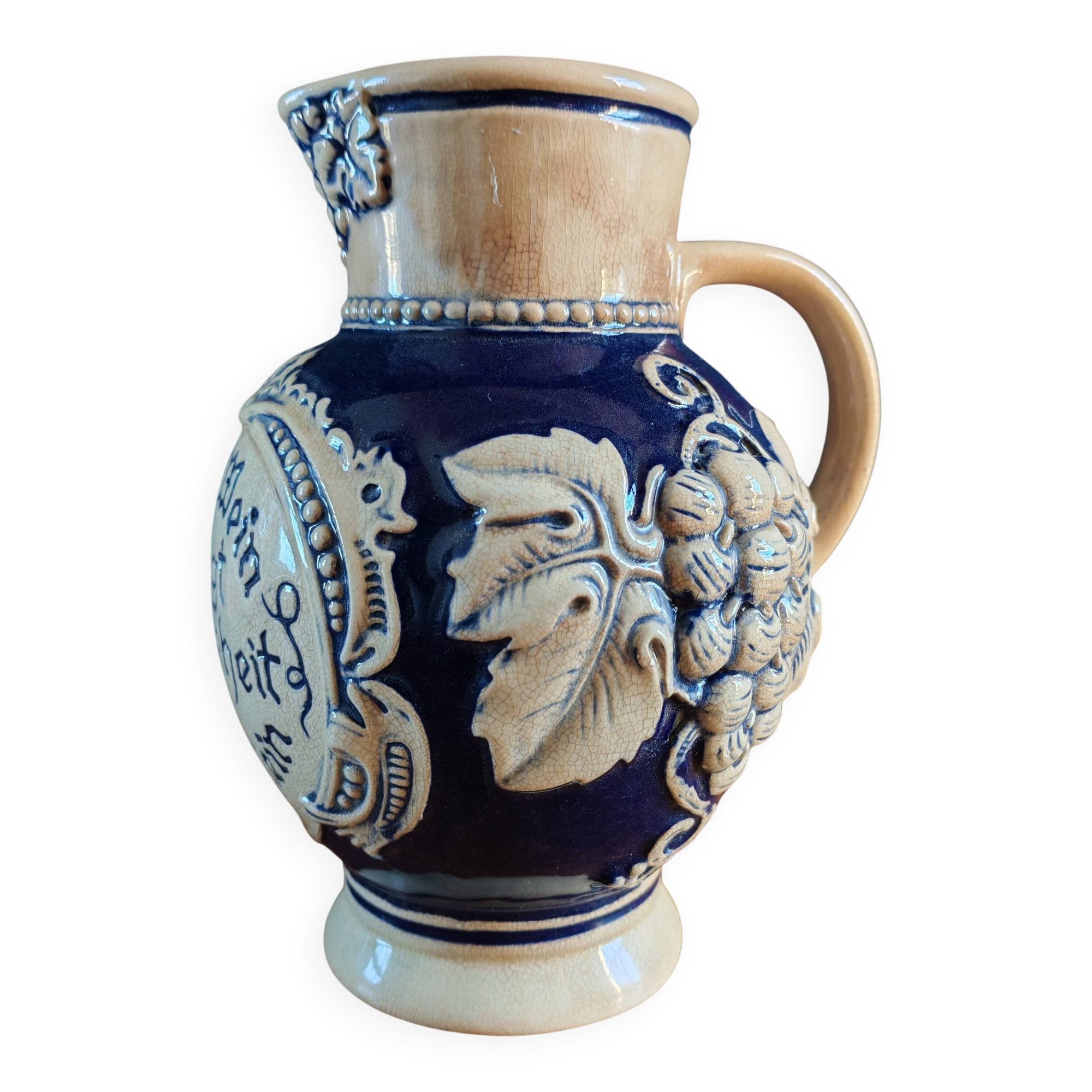 Old Stoneware Wine Jug from Westerwald, Germany