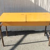 Vintage 2-seater desk with 2 leaves