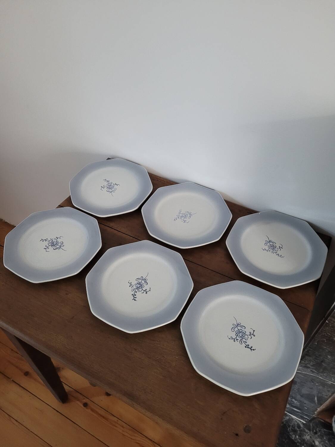 Lot de 6 assiettes à dessert octogonales Fanny St Amand