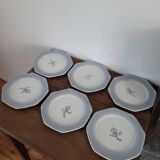 Set of 6 octagonal dessert plates Fanny St Amand