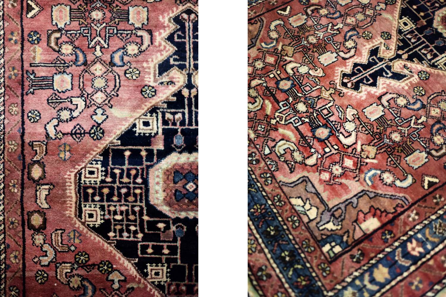 Vintage Hand-Woven Oriental Middle Eastern Zanjan Hamadan Rug, 1960s