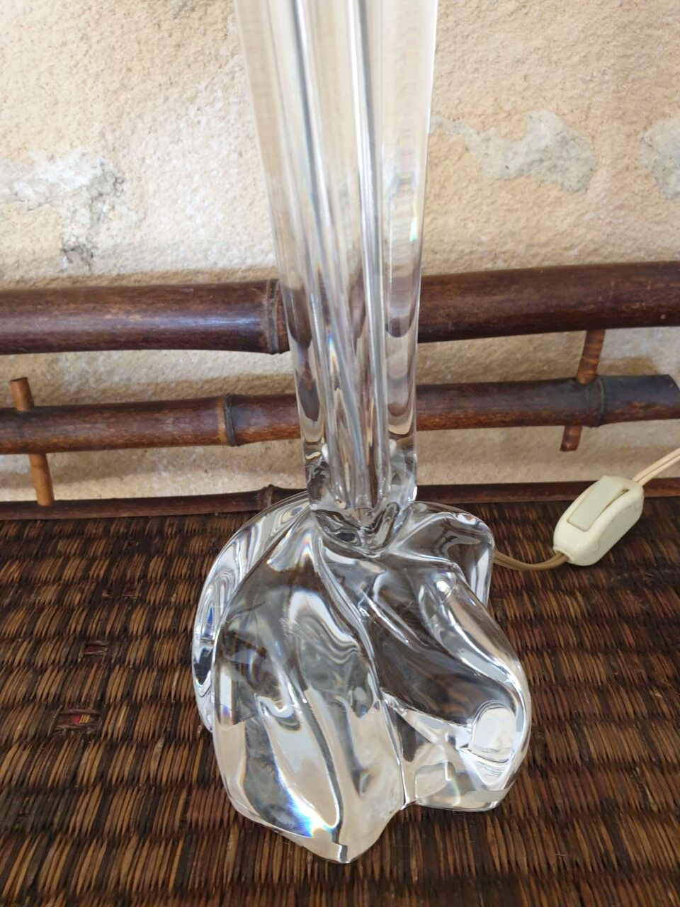 Crystal lamp signed Daum