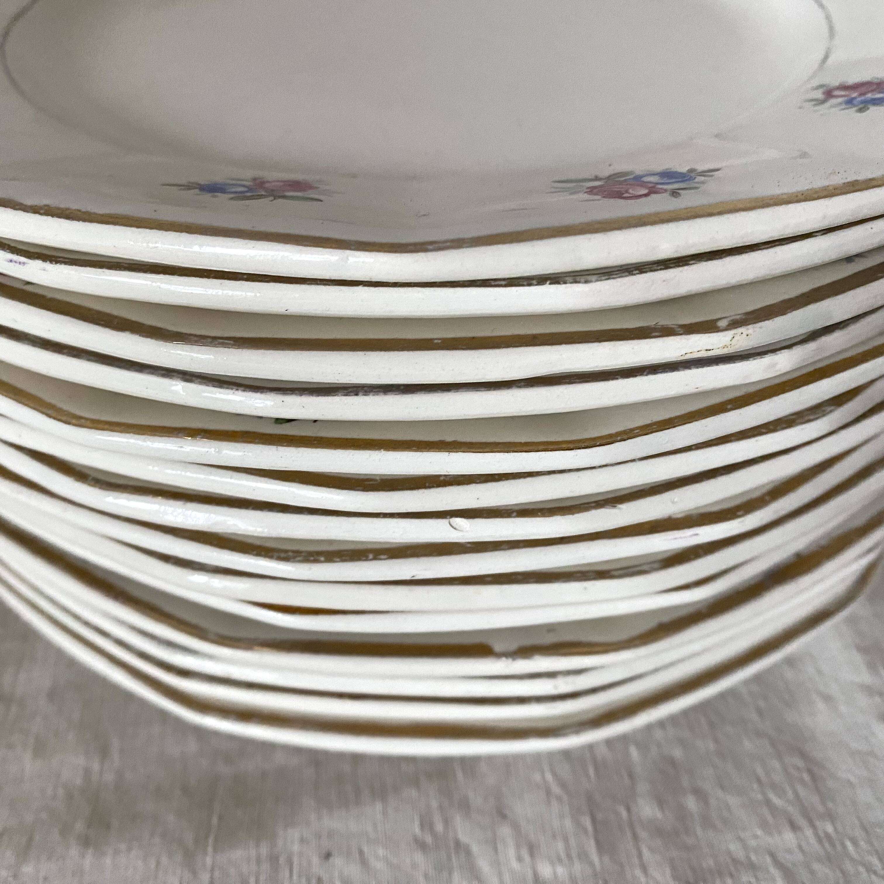 Digoin Sarreguemines dinner plates, floral