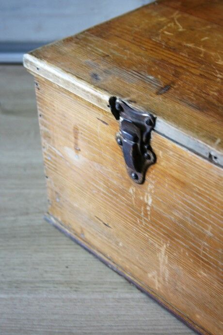 Old wooden travel chest