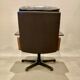 Fauteuil et ottoman en cuir, 1960