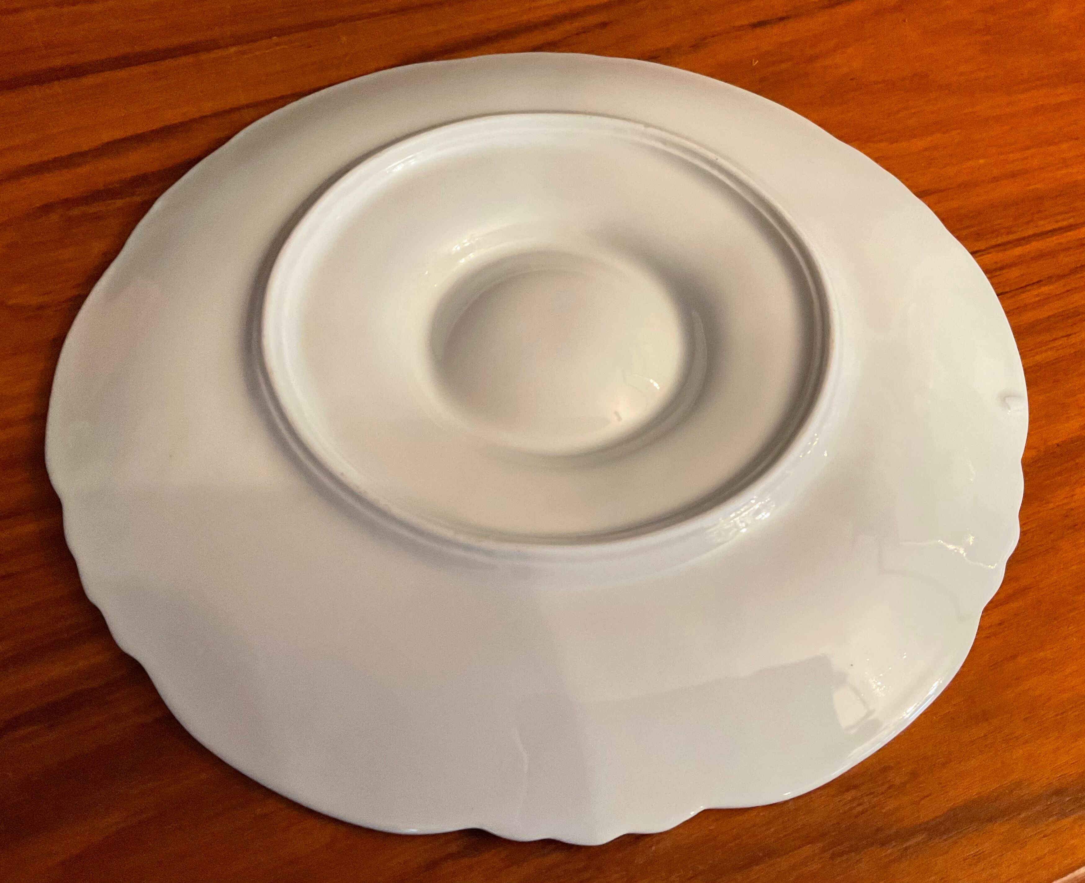Series of 6 porcelain oyster plates