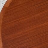 Midcentury Danish round coffee table in teak and cane by Johannes Andersen for Silkeborg 1960s