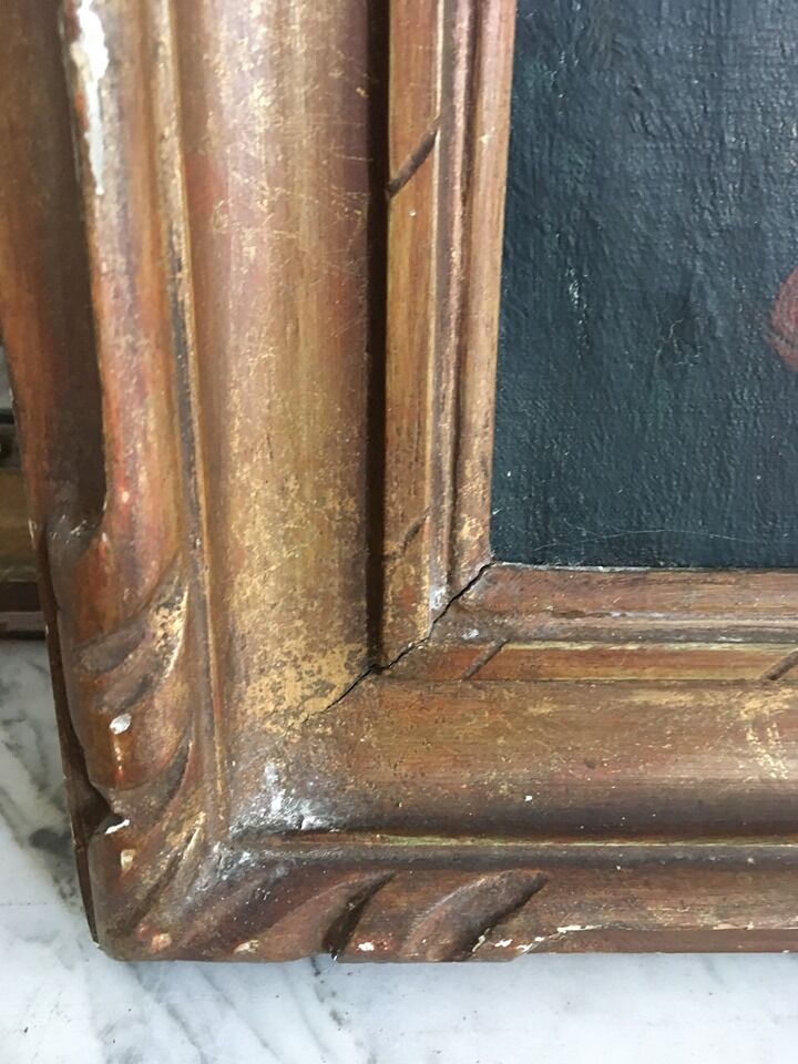 Old oil portrait early 20th century